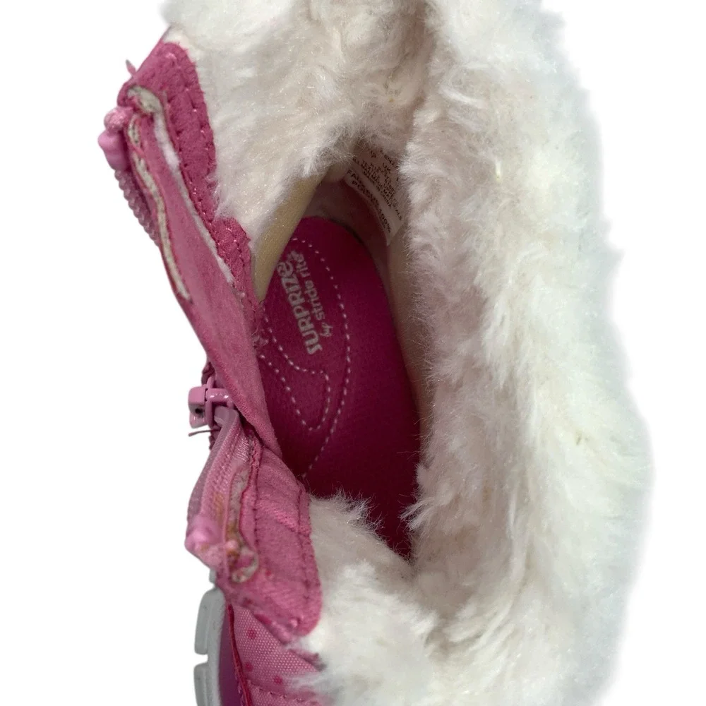 Surprize by Stride Rite Toddler Size 7 Girls Renza Winter Boots Pink‎ Polka Dot